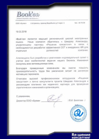 Александр Шведов отзыв о сотрудничестве