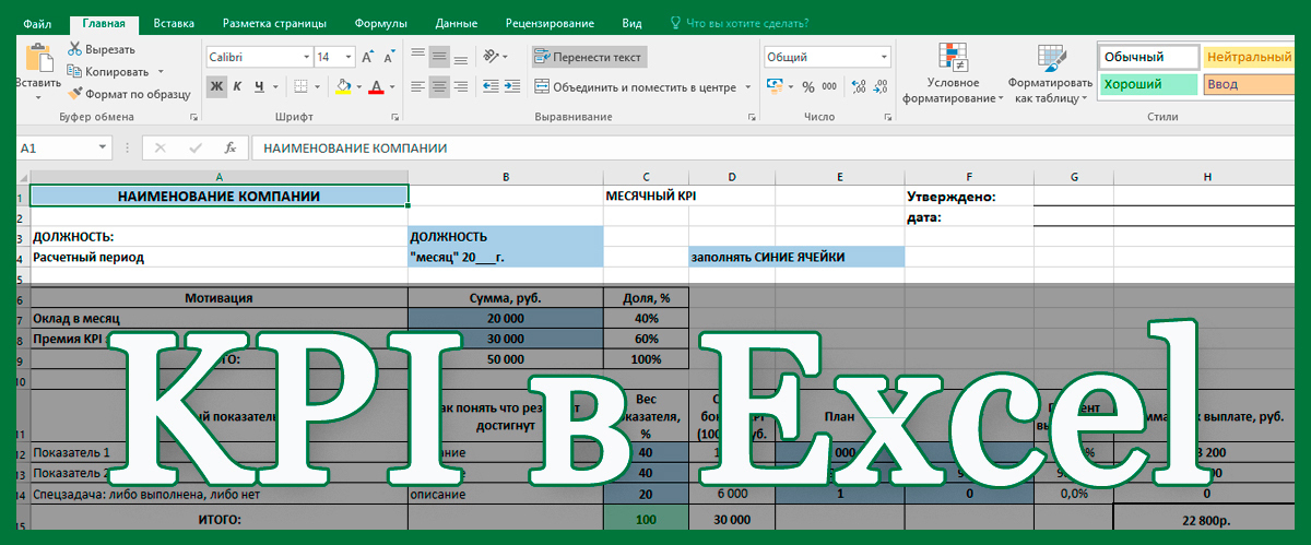 KPI в Excel